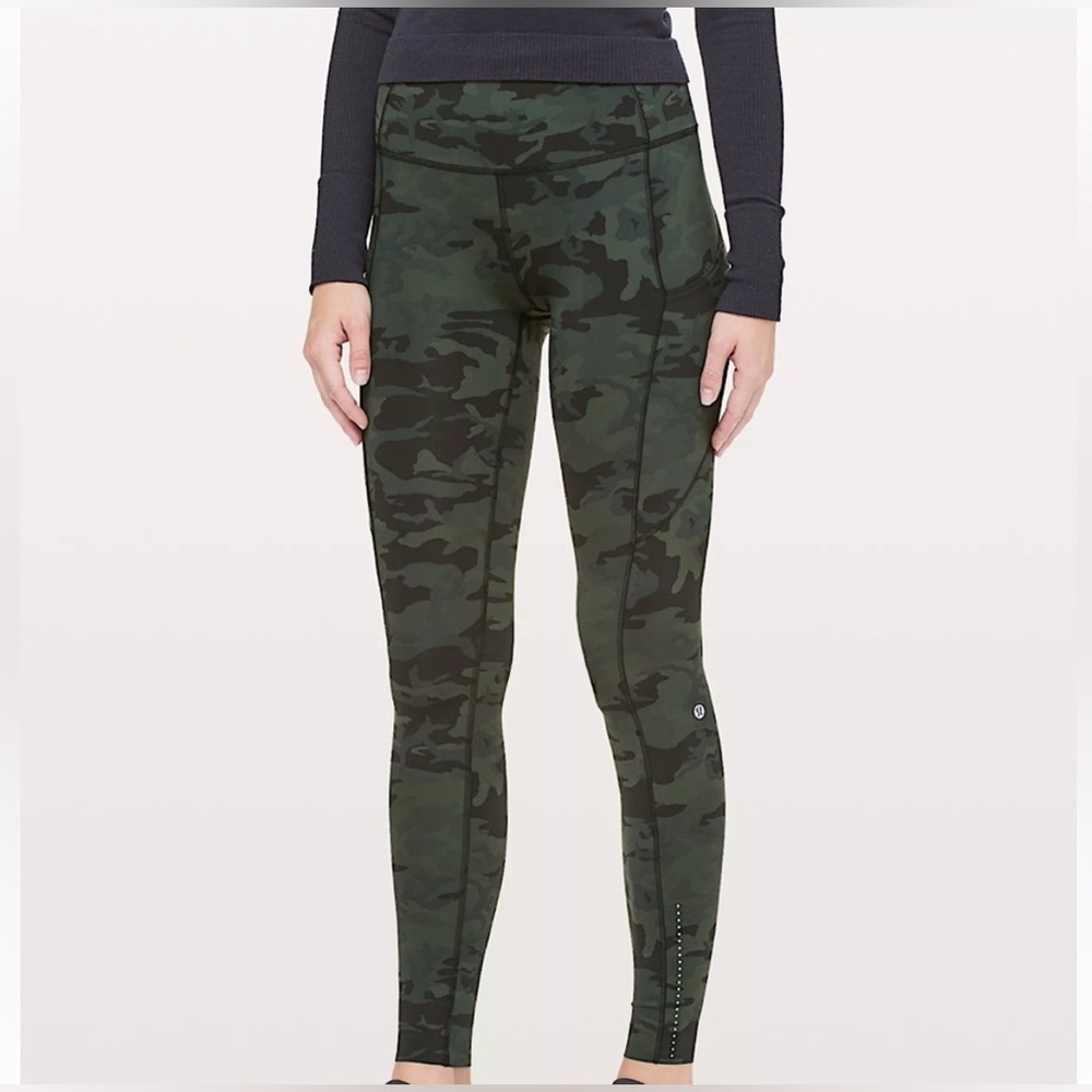 Green camo Lululemon Fast & Free Legging Tight NULUX in green Camo
